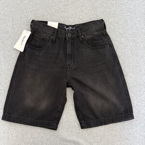 Pepe Jeans London Denim Baggy Shorts Loose Fit  Faded Black Boys Youth Size 16
